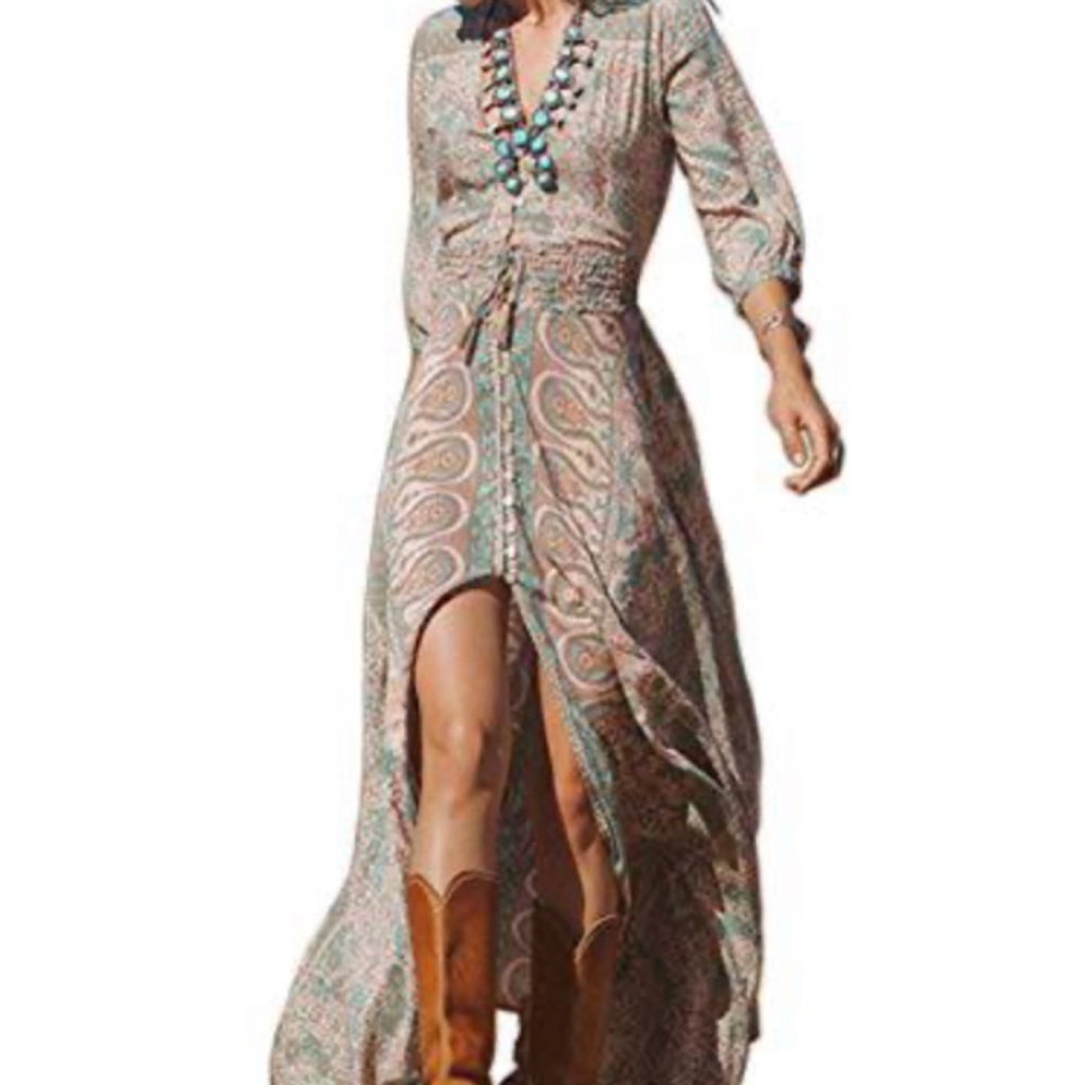 Lala Ikai Chiffon long sleeves maxi dress